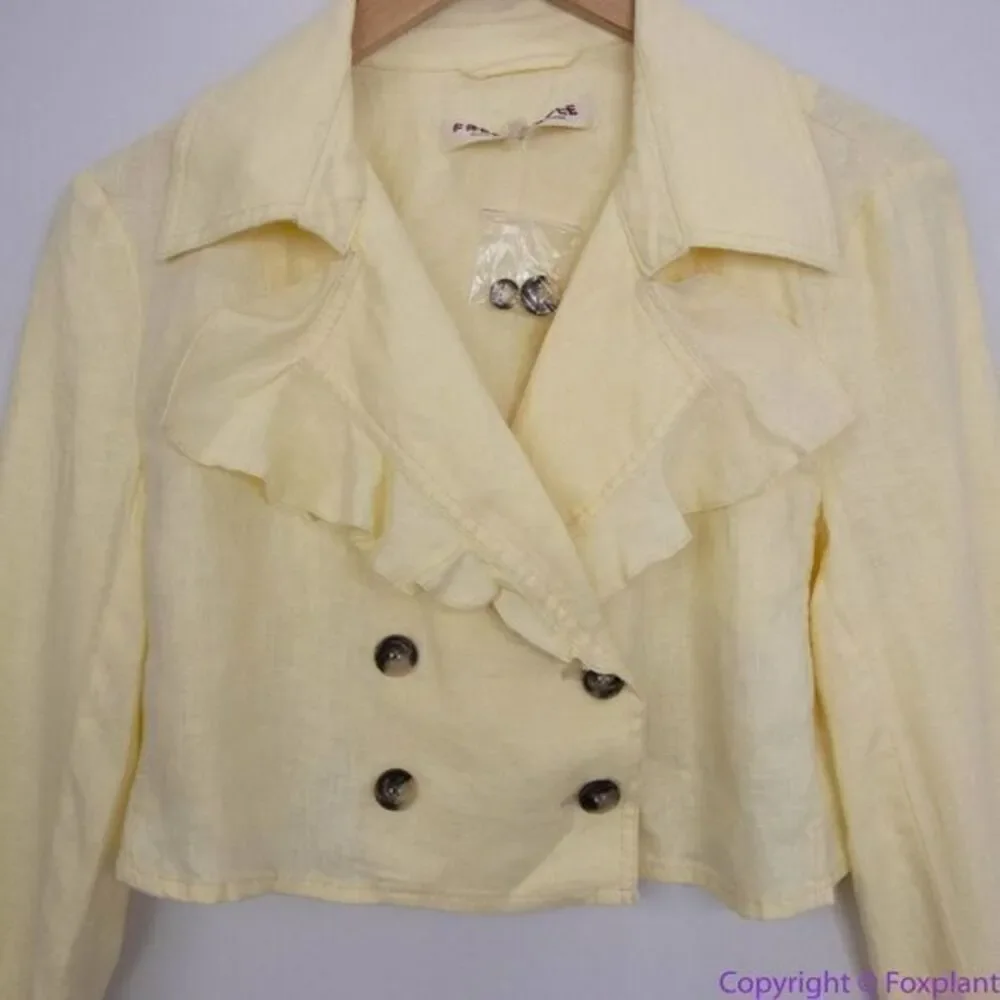 NEW Free People 100% Linen Crossover Back Bennie Crop Blazer, XS‎